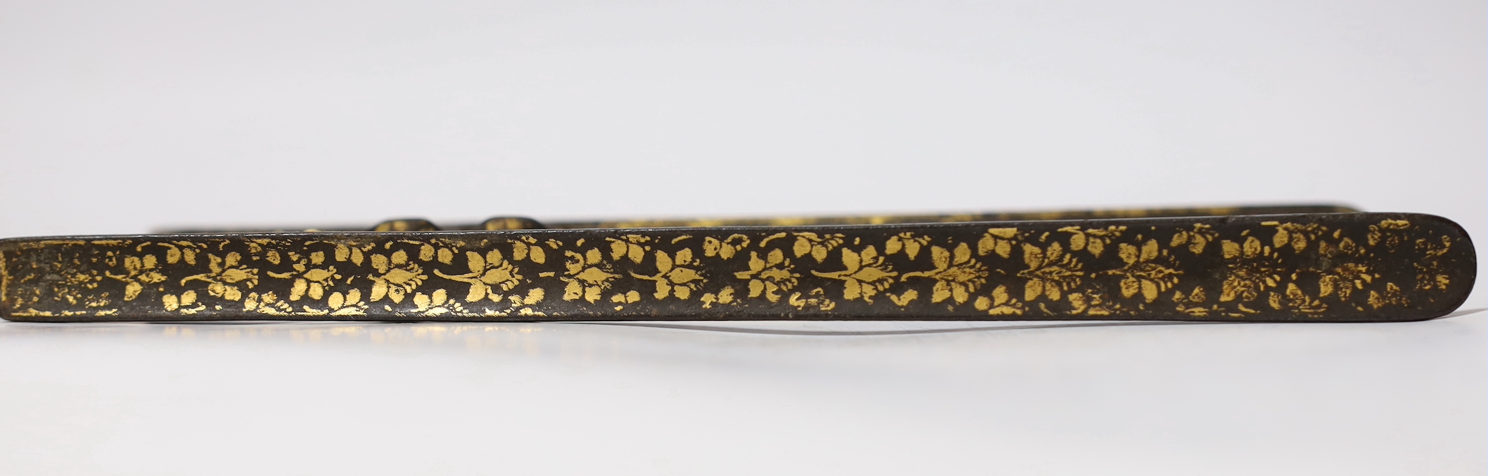 An Indian Katar with gilt decorated grip, blade 28cm